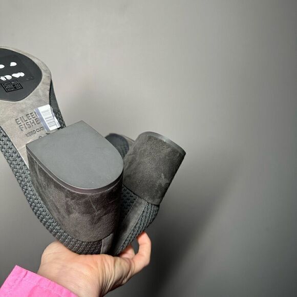 New Eileen Fisher Margate Stretch Knit Peep Toe Gray Bootie Size 9 NWOT - Picture 3 of 6